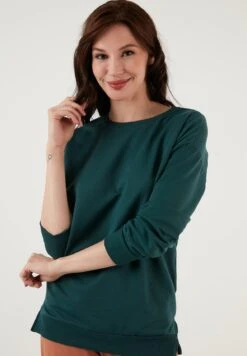 LELA Regular FitFelpaDark Green Melange Donna Felpe L6S21J00H-M12 -Lela fada6ddc9db24e4ea61153304c46d0d4