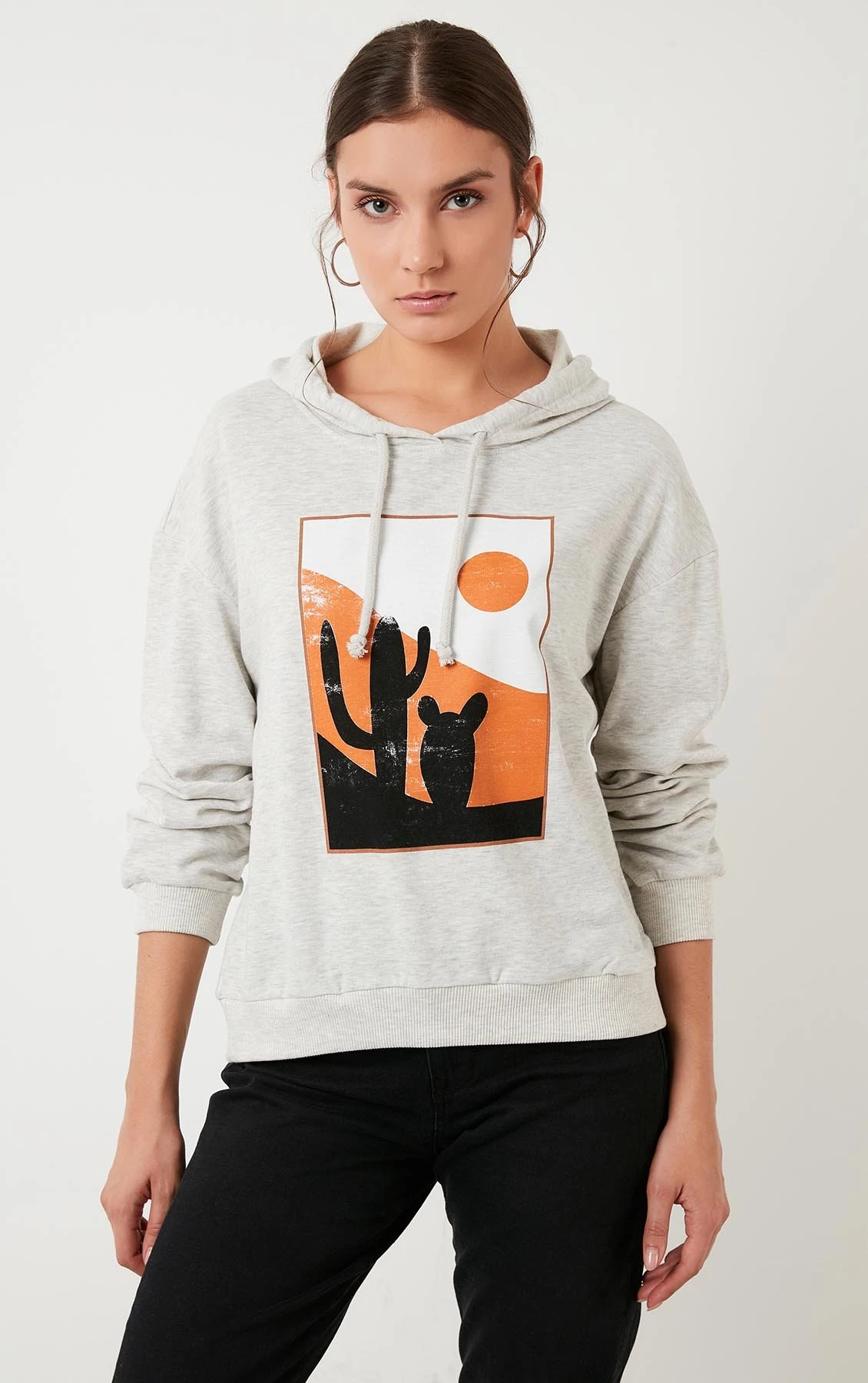 LELA Felpa Con CappuccioSnow Melange Donna Felpe L6S21J00S-C11 1 LELA Felpa Con CappuccioSnow Melange Donna Felpe L6S21J00S-C11