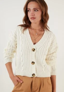 LELA Regular FitCardiganEcru Donna Maglieria L6S21I02G-A11 6 LELA Regular FitCardiganEcru Donna Maglieria L6S21I02G-A11 -Lela fdcc9a2318bf4d5cb52abc18f7127507