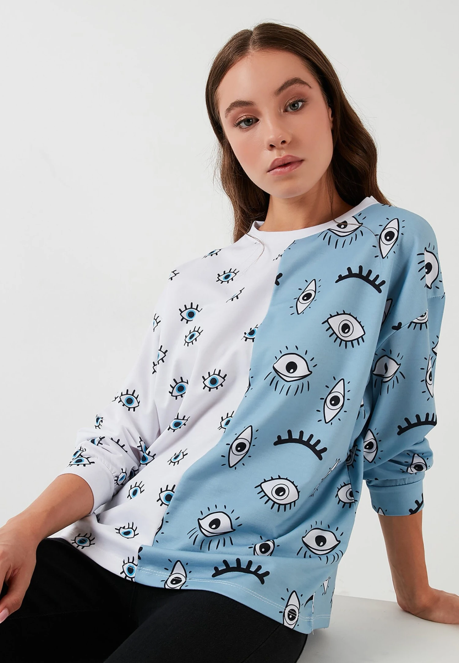 LELA Crew Neck- Felpa - Blue 4 LELA Crew Neck- Felpa - Blue - immagine 4