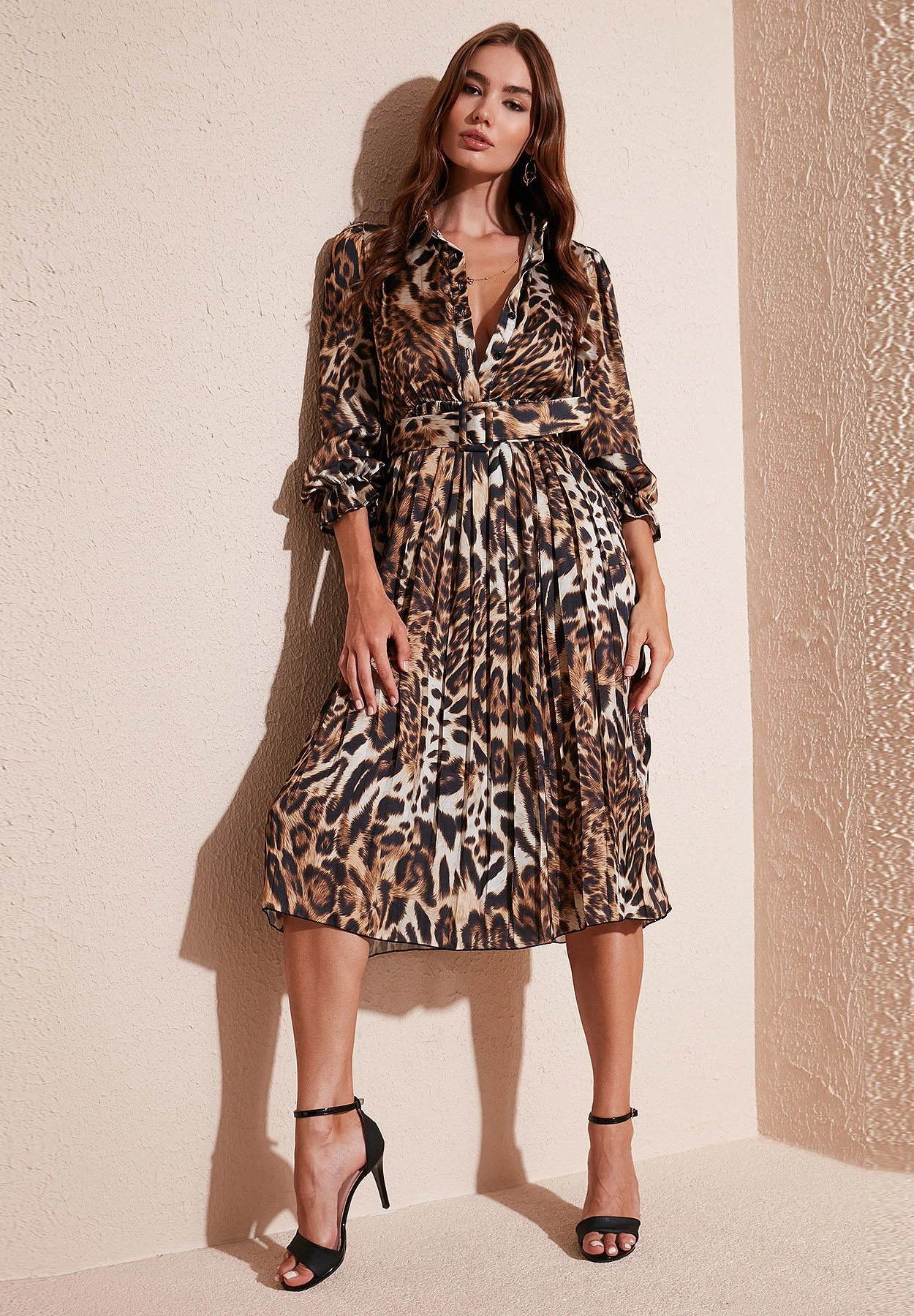 LELA Regular FitAbito A CamiciaLeopard Donna Vestiti L6S21C02M-O11 3 LELA Regular FitAbito A CamiciaLeopard Donna Vestiti L6S21C02M-O11 - immagine 3